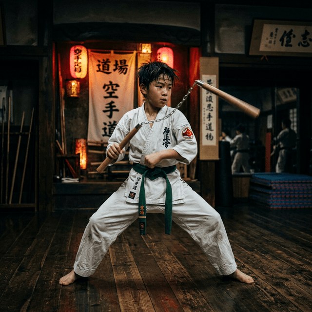 Nunchaku weapon training